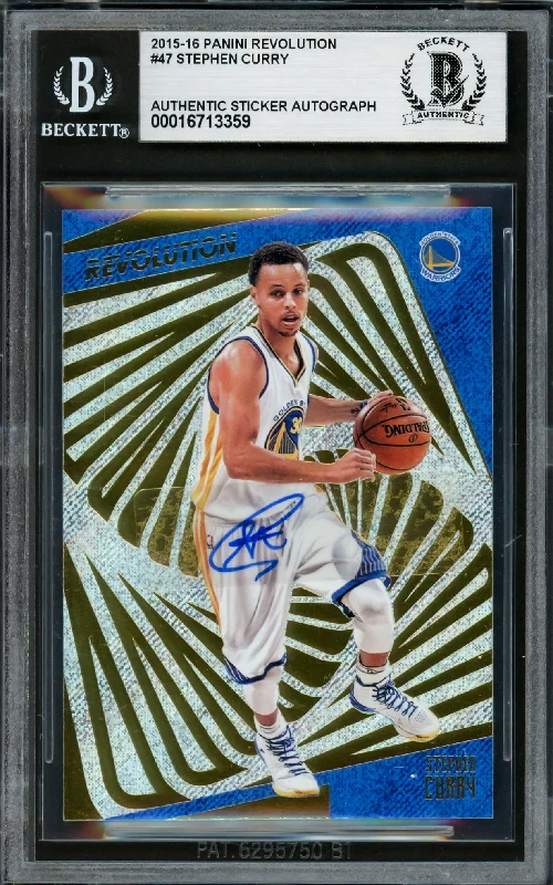 Basketball cards enthusiast-rare -Stephen Curry Autographed 2015-16 Panini Revolution Card #47 Golden State Warriors Beckett BAS #16713359