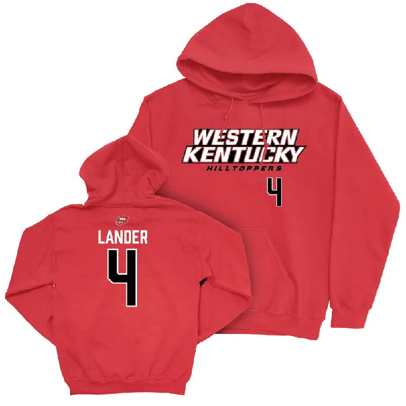 Men's basketball hoodie quality offer -WKU Men's Basketball Red Sideline Hoodie - Khristian Lander | #4