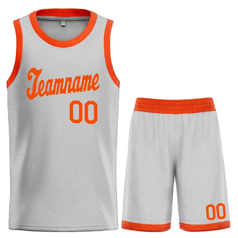 Basketball jerseys anniversary -Custom Gray Orange Classic Sets Sports Uniform Basketball Jersey