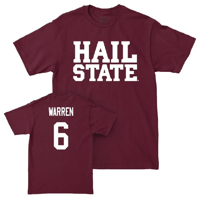 Men's basketball T-shirts lightweight-game -Maroon Men's Basketball Hail Tee  - Dellquan Warren