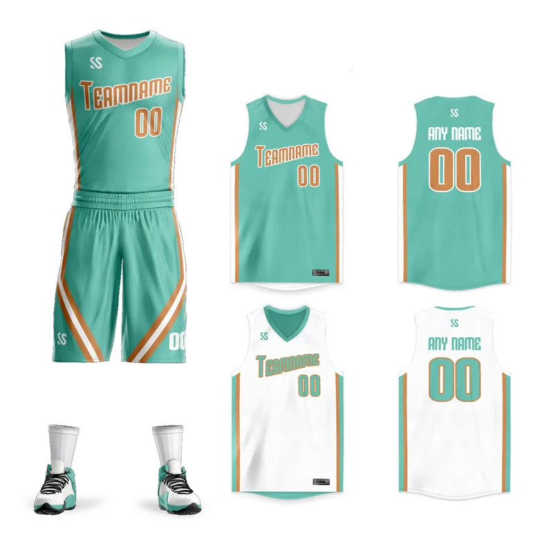 Basketball jerseys sale -Custom Green White Double Side Sets Design Basketball Jersey