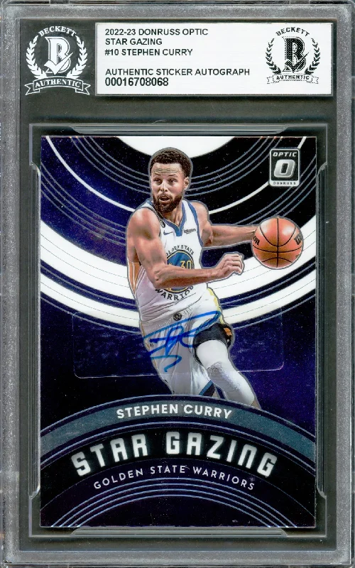 Basketball cards defensive-rarity -Stephen Curry Autographed 2022-23 Donruss Optic Star Gazing Card #10 Golden State Warriors Beckett BAS #16708068