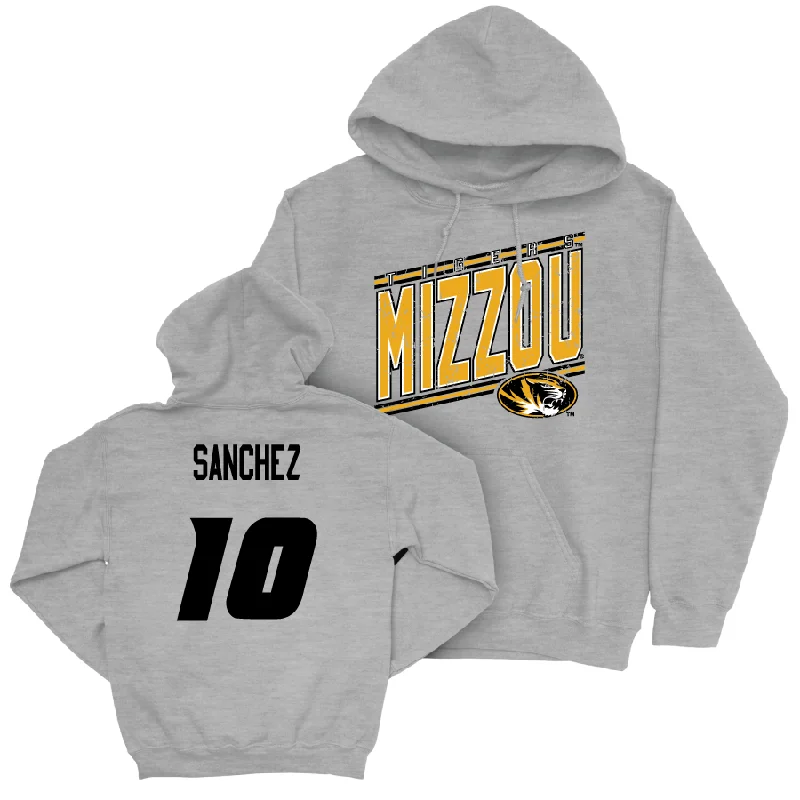 Men's basketball hoodie squad set -Sport Grey Men's Basketball Vintage Hoodie  - Jeremy Sanchez