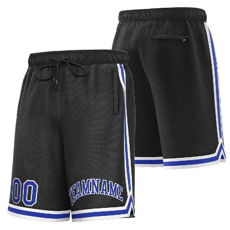 Men's basketball shorts quality apparel -Custom Black Royal-White Sport Basketball Shorts