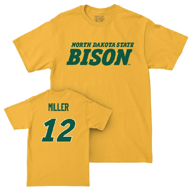 Men's basketball T-shirts retro-play -Gold Men's Basketball Bison Tee - Masen Miller