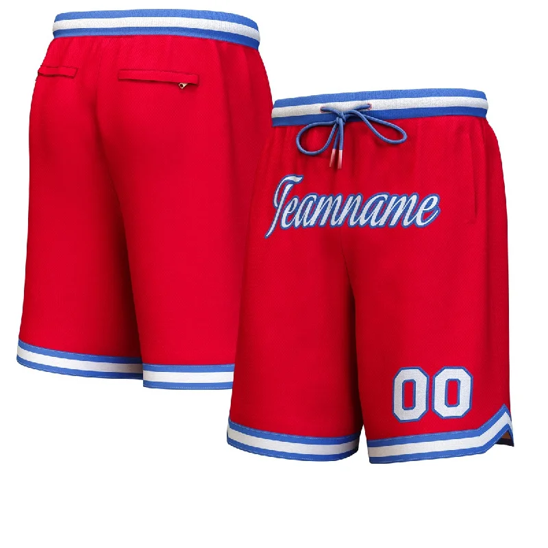 Men's basketball shorts quality deal -Custom Red White-Royal Personalized Basketball Shorts