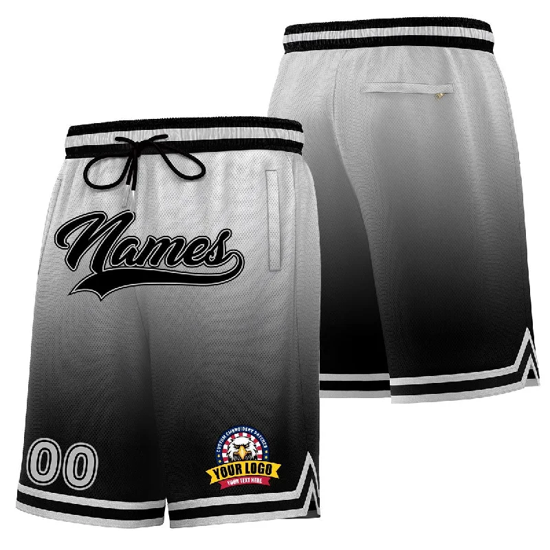 Men's basketball shorts performance outfit -Custom Gray Black Personalized Gradient Fashion Basketball Shorts