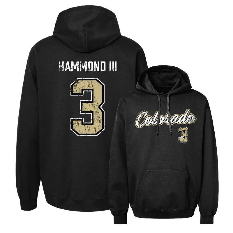 Men's basketball hoodie fresh look -Men's Basketball Black Script Hoodie - Julian Hammond III