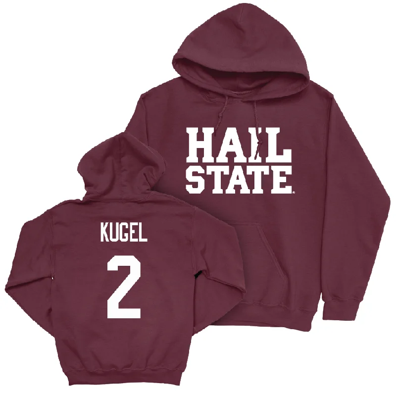 Men's basketball hoodie sleek design -Maroon Men's Basketball Hail Hoodie  - Riley Kugel