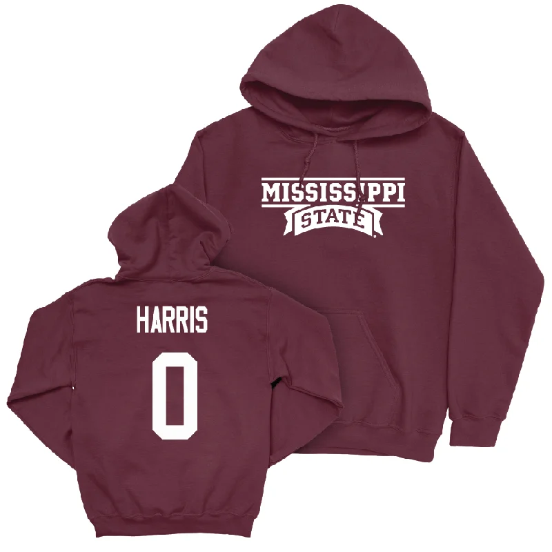 Men's basketball hoodie pro-level hoodie -Maroon Men's Basketball Team Hoodie  - Claudell Harris