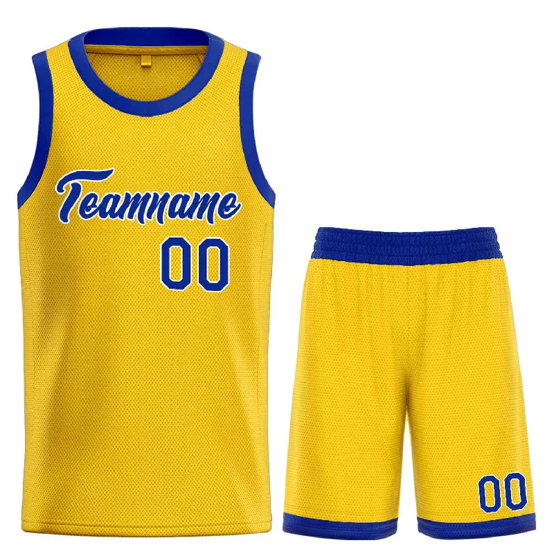 Basketball jerseys team-style -Custom Yellow Royal-White Heal Sports Uniform Classic Sets Basketball Jersey