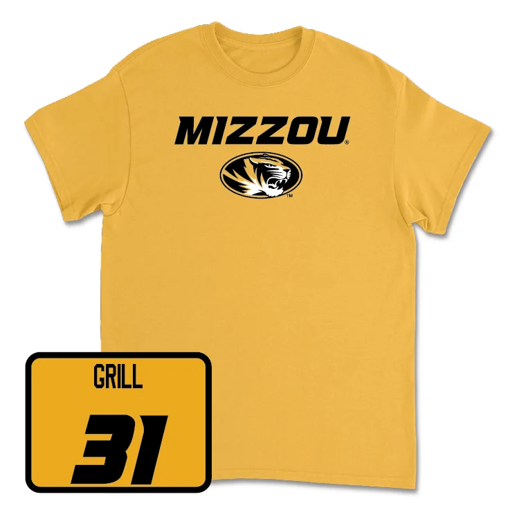 Men's basketball T-shirts pro-sweat -Gold Men's Basketball Mizzou Tee - Caleb Grill