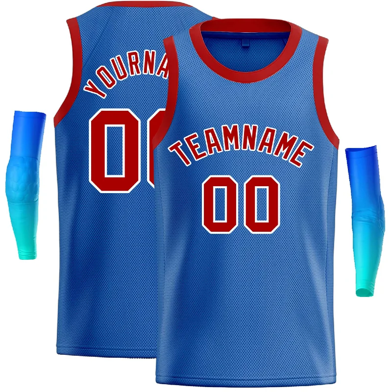 Basketball jerseys blend -Custom Blue Red-White Classic Tops Casual Basketball Jersey