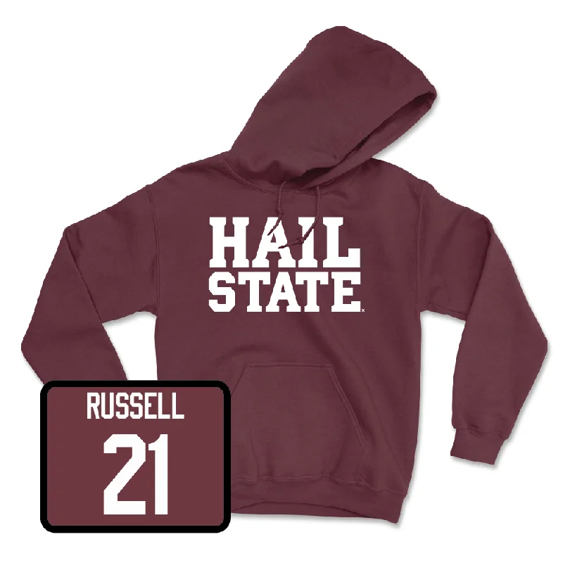 Men's basketball hoodie breathable fabric -Maroon Men's Basketball Hail Hoodie  - MJ Russell