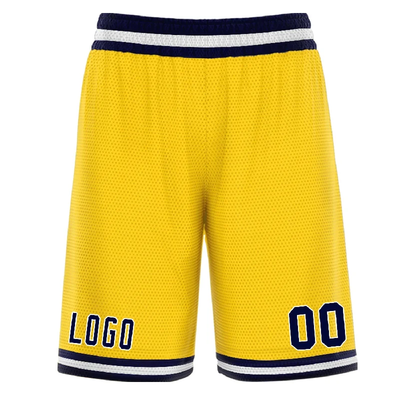 Men's basketball shorts online store -Custom Yellow Black Athletic Basketball Shorts