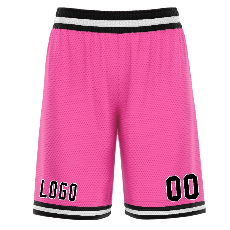 Men's basketball shorts cost-effective buy -Custom Pink Black Basketball Shorts