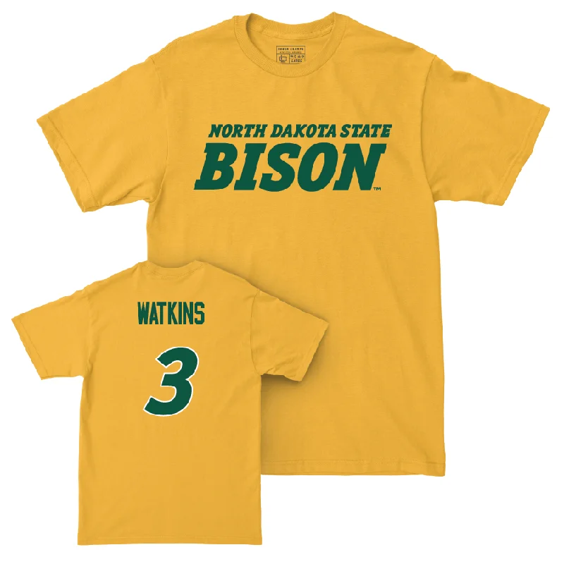 Men's basketball T-shirts anti-pilling -Gold Men's Basketball Bison Tee - Brennan Watkins