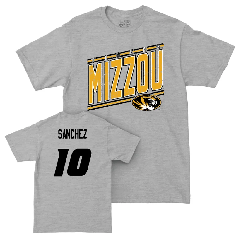 Men's basketball T-shirts durable-pro -Sport Grey Men's Basketball Vintage Tee  - Jeremy Sanchez