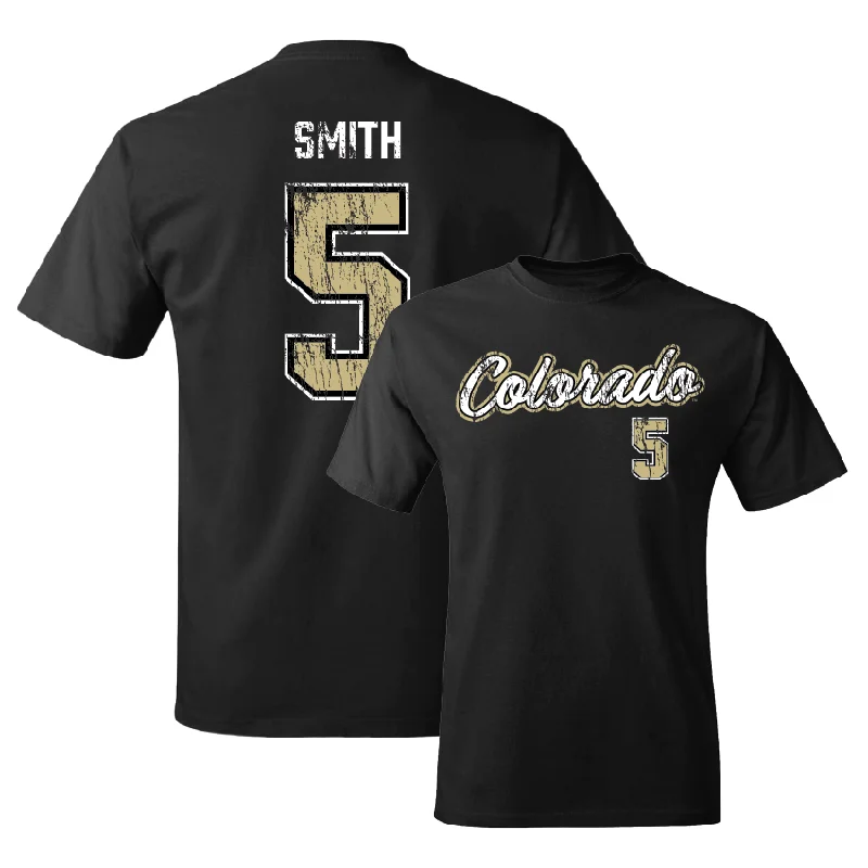 Men's basketball T-shirts athletic -Men's Basketball Black Script Tee - RJ Smith Jr.