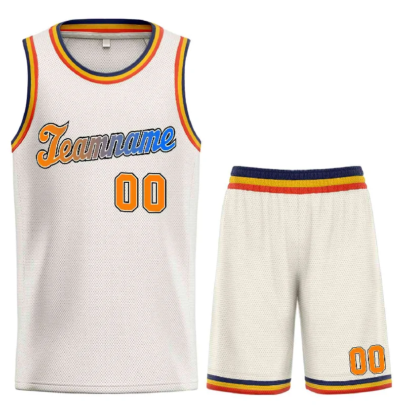 Basketball jerseys double-sided -Custom Cream Royal-Black Classic Sets Sports Uniform Basketball Jersey