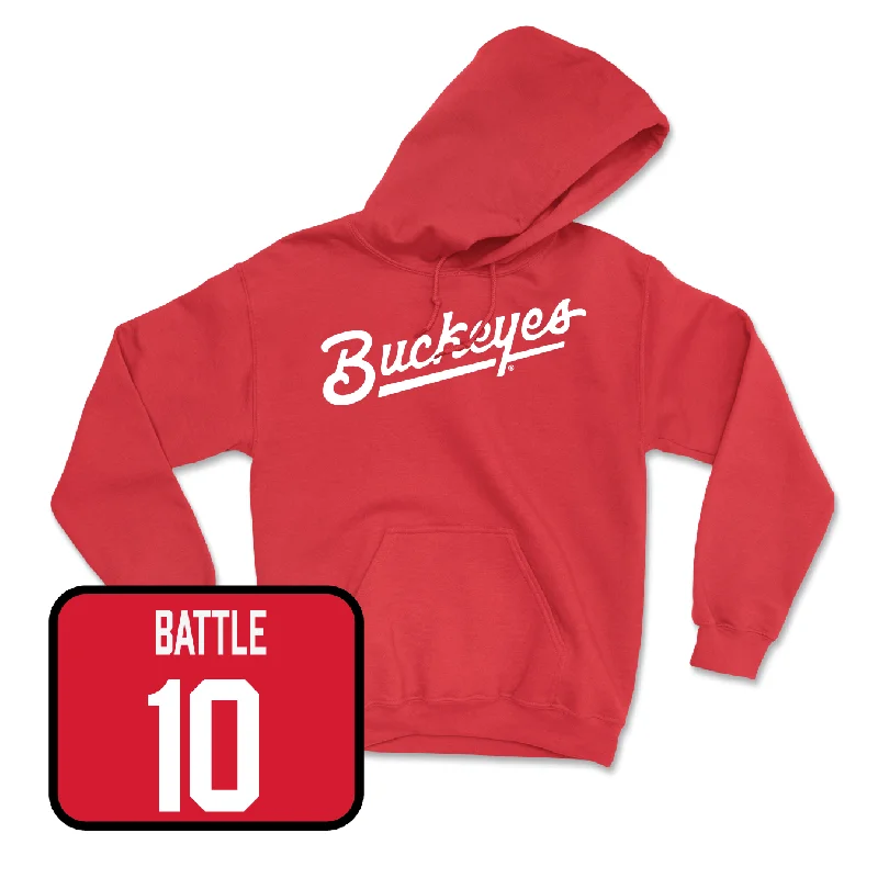 Men's basketball hoodie pro apparel -Red Men's Basketball Script Hoodie - Bruce Thornton