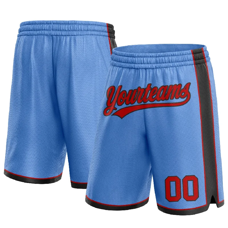 Men's basketball shorts performance special -Custom Light Blue Red-Black Authentic Basketball Shorts