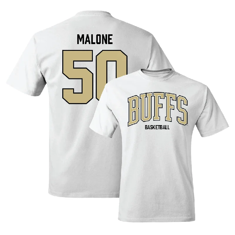 Men's basketball T-shirts retro-moisture -Men's Basketball White Arch Tee  - Elijah Malone