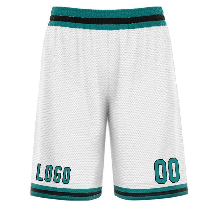 Men's basketball shorts budget set -Custom White Green Black Basketball Shorts