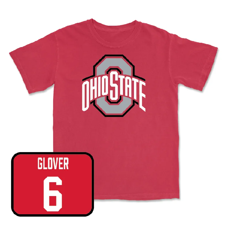 Men's basketball T-shirts stylish-modern -Red Men's Basketball Team Tee - Ques Glover