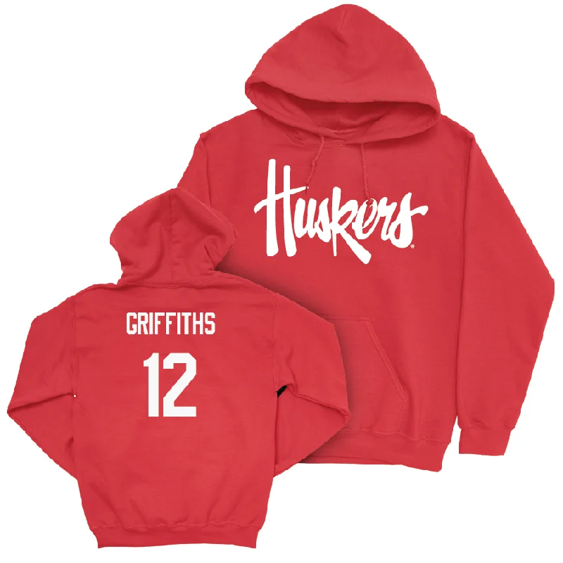 Men's basketball hoodie light apparel -Red Men's Basketball Huskers Hoodie  - Gavin Griffiths