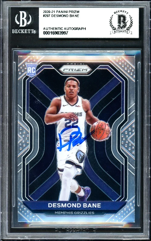 Basketball cards international-rare -Desmond Bane Autographed 2020-21 Panini Prizm Rookie Card #297 Card Memphis Grizzlies Beckett BAS