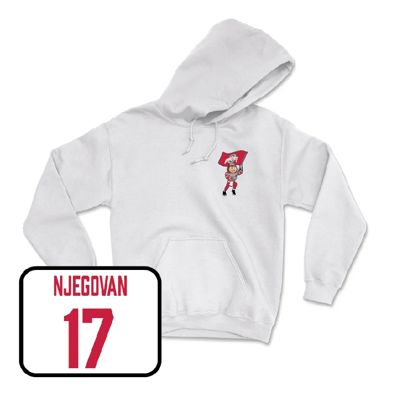 Men's basketball hoodie quality ensemble -Men's Basketball White Brutus Hoodie  - Ivan Njegovan