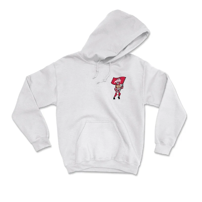 Men's basketball hoodie quality ensemble -Men's Basketball White Brutus Hoodie - Taison Chatman