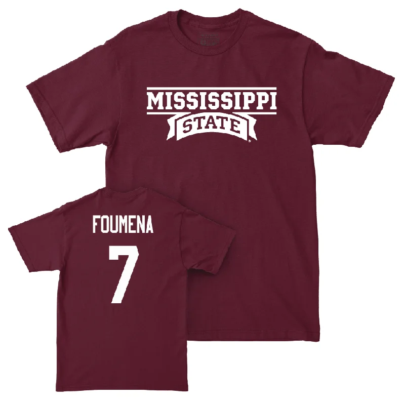 Men's basketball T-shirts retro-fit -Maroon Men's Basketball Team Tee  - Jeremy Foumena