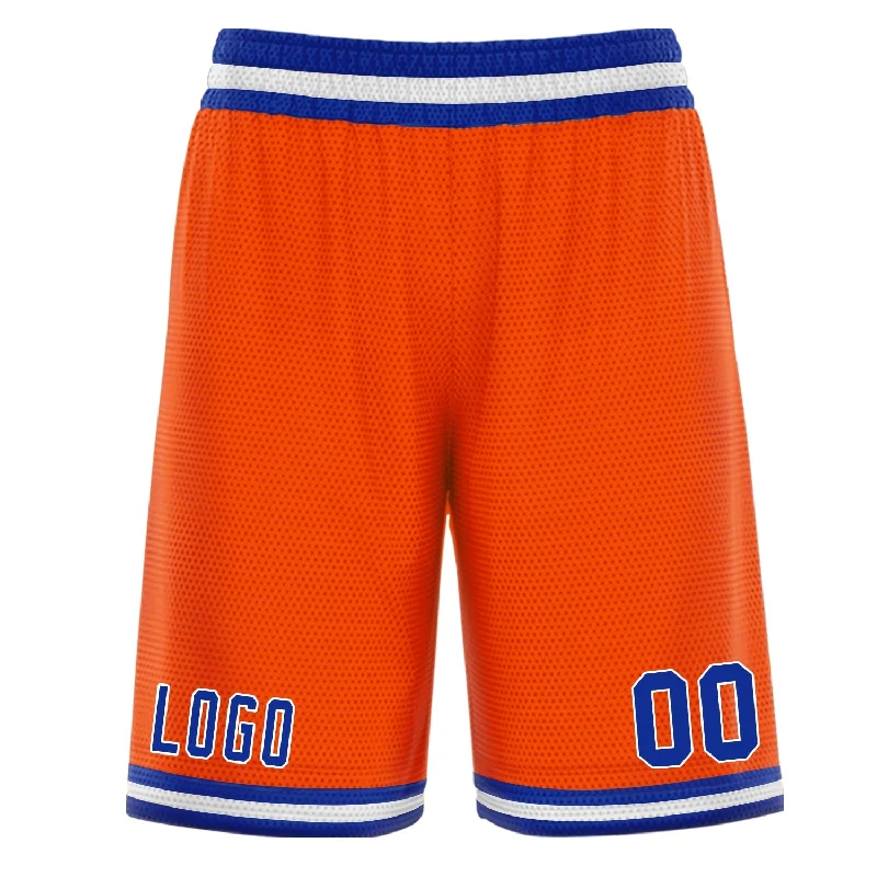 Men's basketball shorts bespoke shorts -Custom Orange Blue White Basketball Shorts