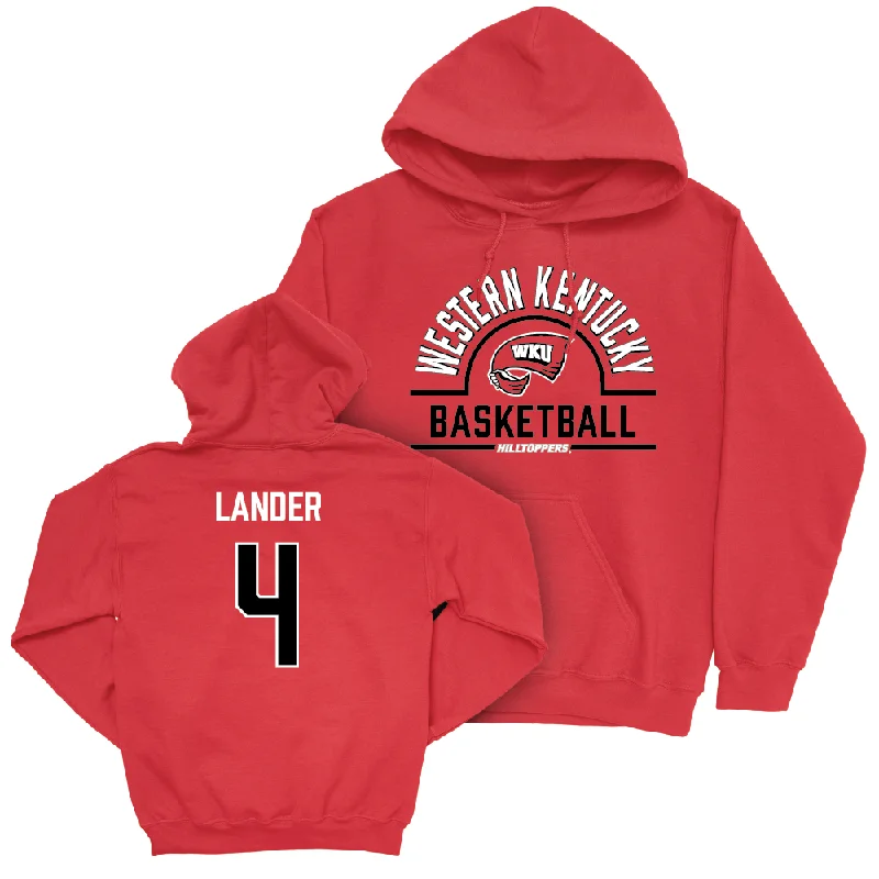 Men's basketball hoodie chic patterns -WKU Men's Basketball Red Arch Hoodie - Khristian Lander | #4