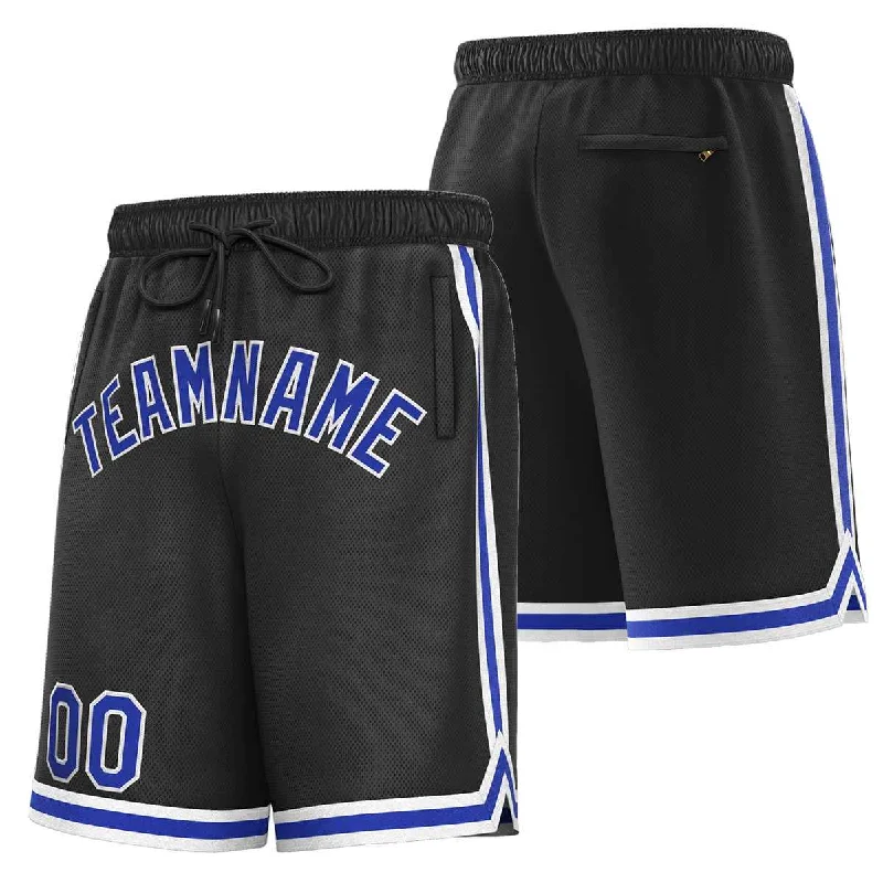 Men's basketball shorts agile movement -Custom Black Royal-White Sport Basketball Shorts