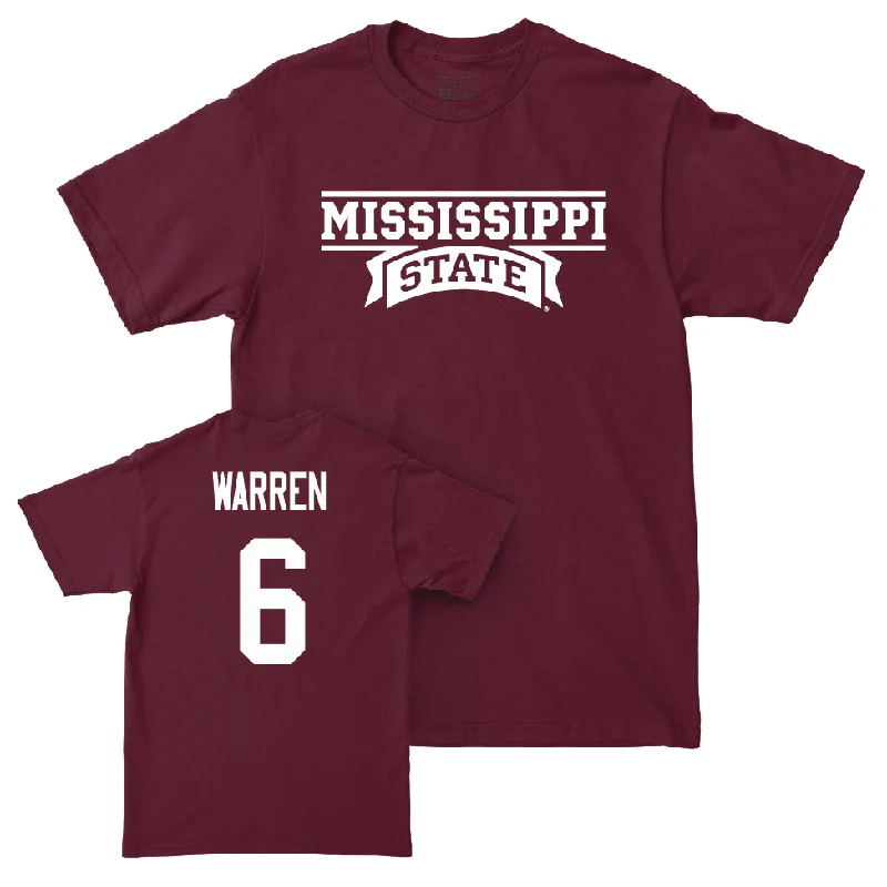 Men's basketball T-shirts team-game -Maroon Men's Basketball Team Tee  - Dellquan Warren