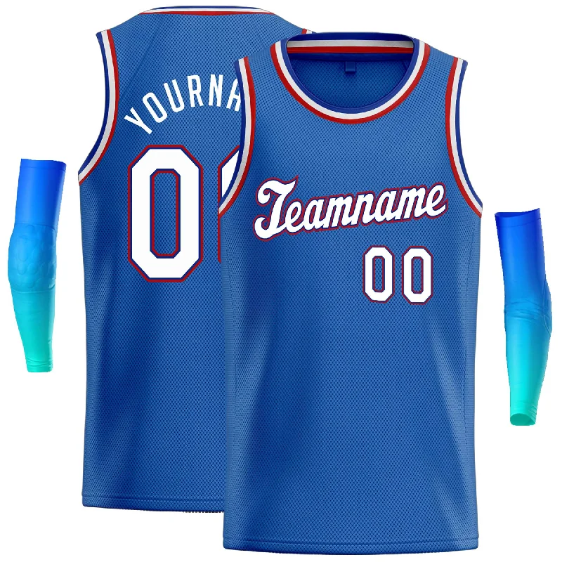 Basketball jerseys team-play -Custom Blue White-Red Classic Tops Casual Basketball Jersey