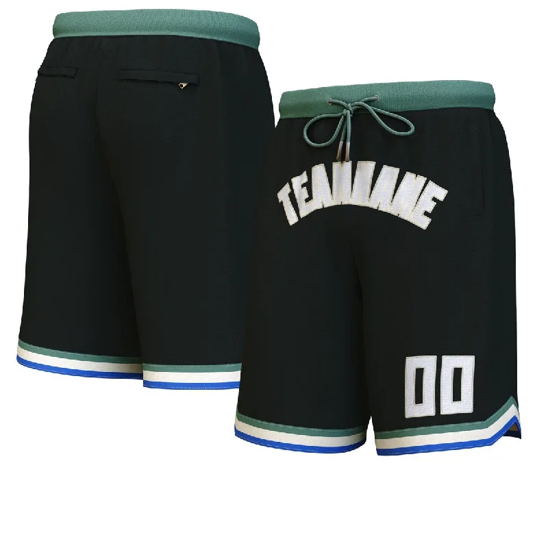 Men's basketball shorts fast-dry sale -Custom Black White-Cream Personalized Basketball Shorts