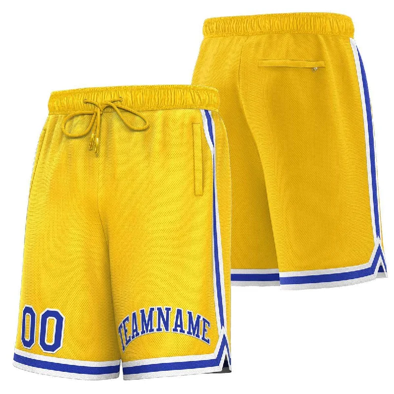 Men's basketball shorts sporty shorts -Custom Yellow Royal-White Sport Basketball Shorts