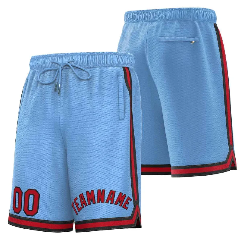 Men's basketball shorts quality collection -Custom Powder Blue Maroon-Black Sport Basketball Shorts