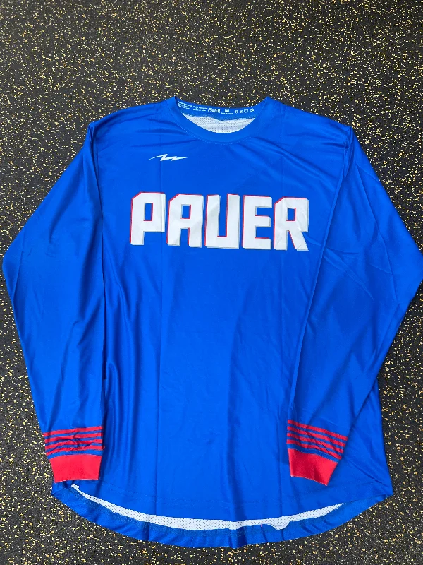 Basketball jerseys modern-play -Pauer Youth Center Royal/Red LS Jersey