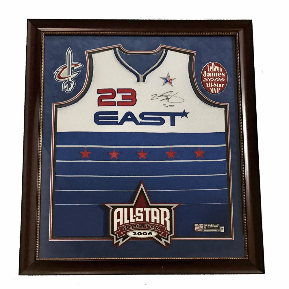 Basketball jerseys retro-modern -Lebron James Signed 2006 All Star Framed Jersey UDA COA #D/123 Autograph Cavs