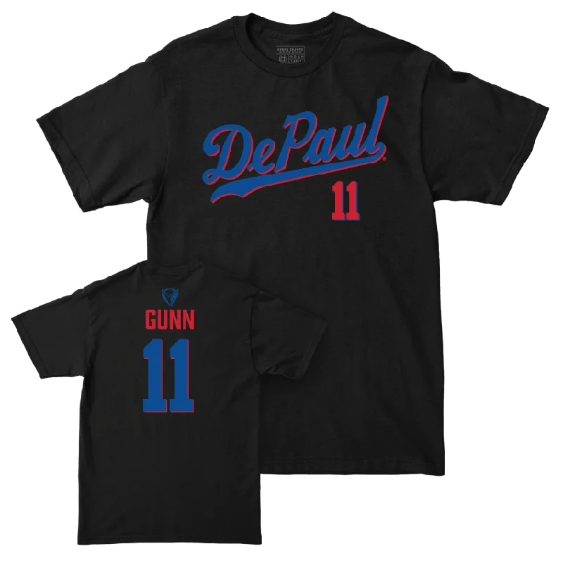 Men's basketball T-shirts modern-moisture -DePaul Men's Basketball Black Script Tee - CJ Gunn | #11