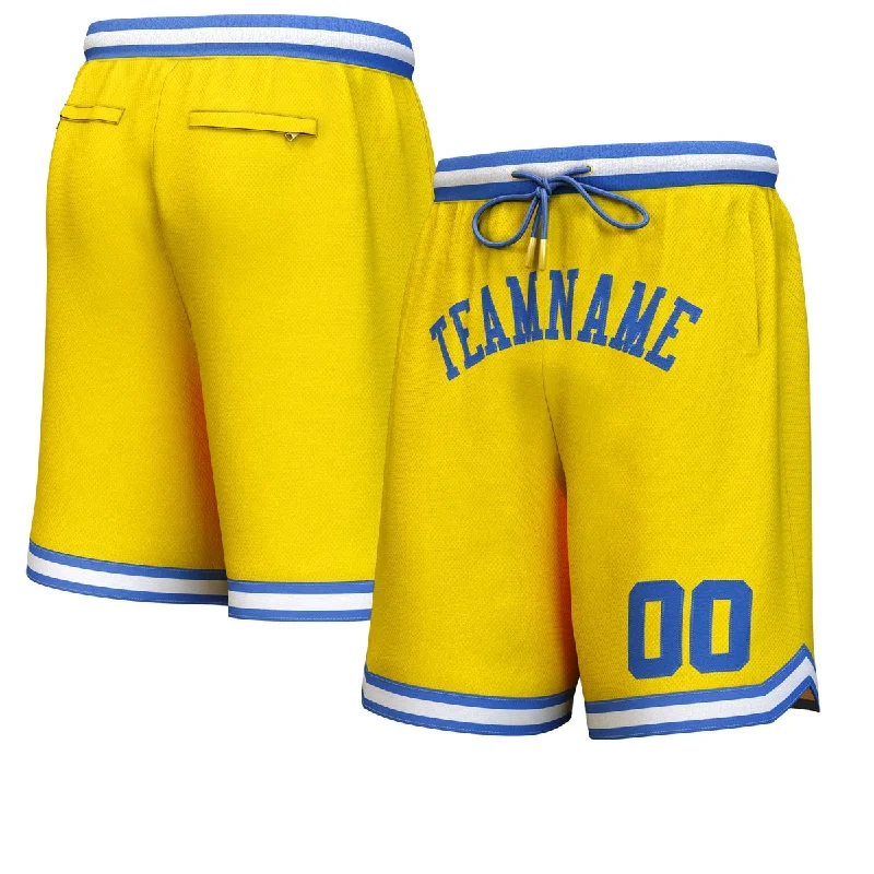 Basketball socks durable-design -Custom Yellow Royal Personalized Basketball Shorts