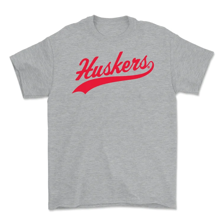 Men's basketball T-shirts vintage-season -Sport Grey Men's Basketball Script Tee - Samuel Hoiberg