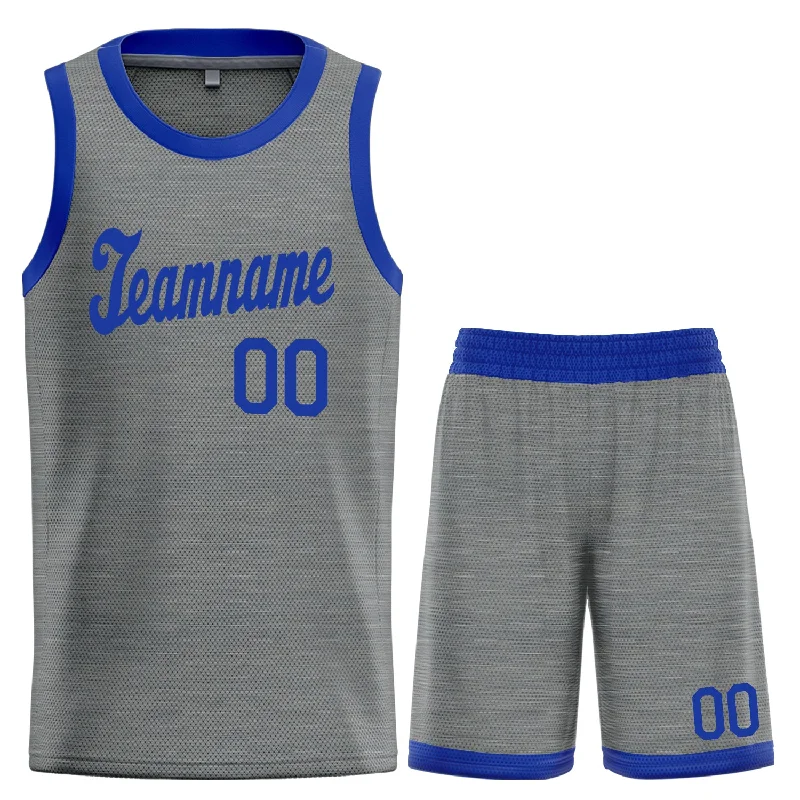 Basketball jerseys team-style -Custom Gray Royal Classic Sets Basketball Jersey