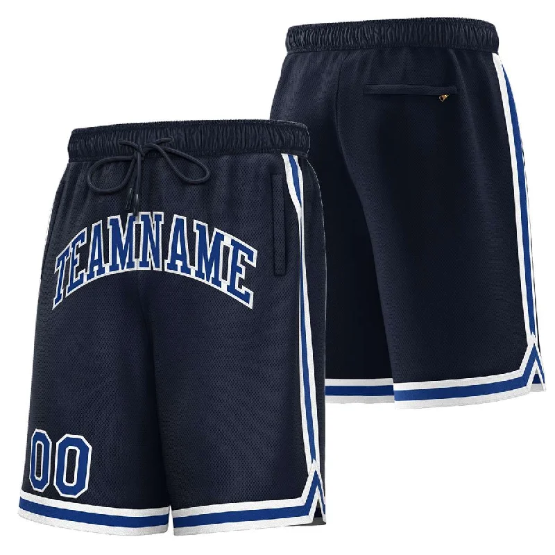 Men's basketball shorts lightweight collection -Custom Navy Royal-White Sport Basketball Shorts