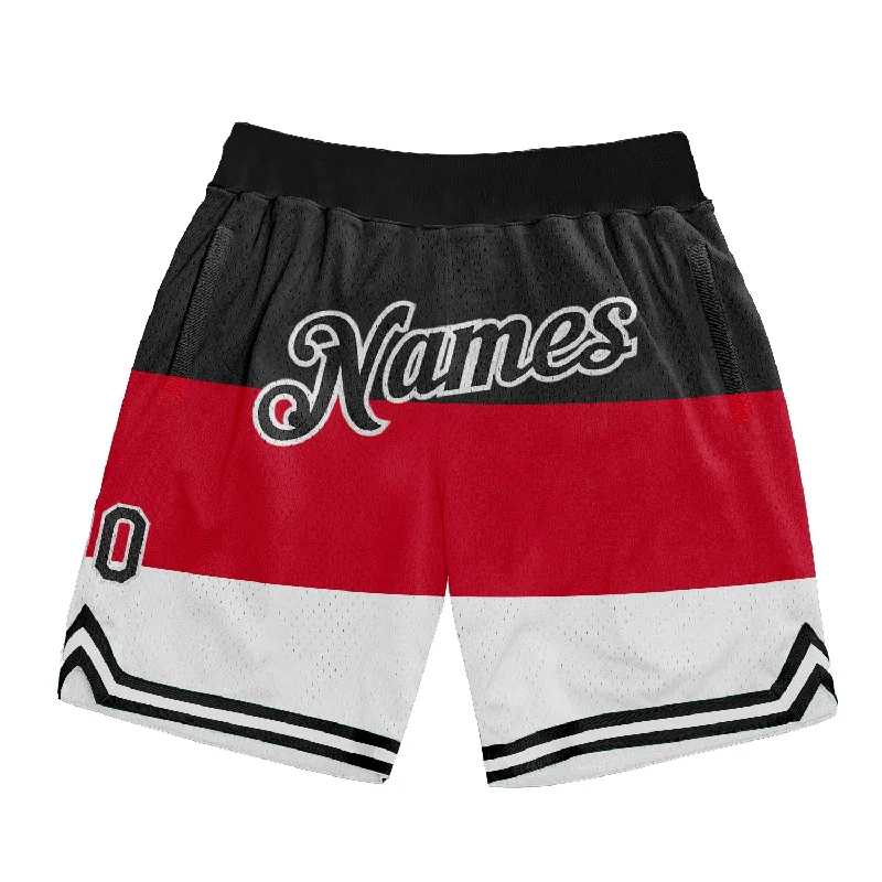 Men's basketball shorts sport sale -Custom Red Black-White 3D Pattern Design Multicolor Authentic Basketball Shorts